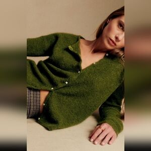 Sezane Gaspard Cardigan Perfect Green - Size XL